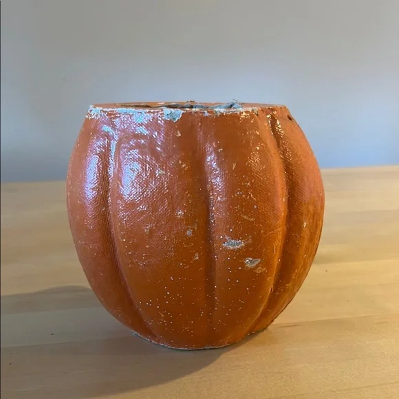 Rustic Orange Pumpkin Candy Holder - Picture 2 of 4